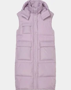 Marc O'Polo Manteaux|Doudoune longue sans manches 3 poches violet clair