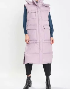 Marc O'Polo Manteaux|Doudoune longue sans manches 3 poches violet clair