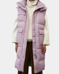 Marc O'Polo Manteaux|Doudoune longue sans manches 3 poches violet clair