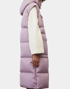 Marc O'Polo Manteaux|Doudoune longue sans manches 3 poches violet clair