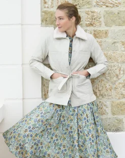 Caroll Manteaux|Doudoune Vancouver col fausse fourrure beige