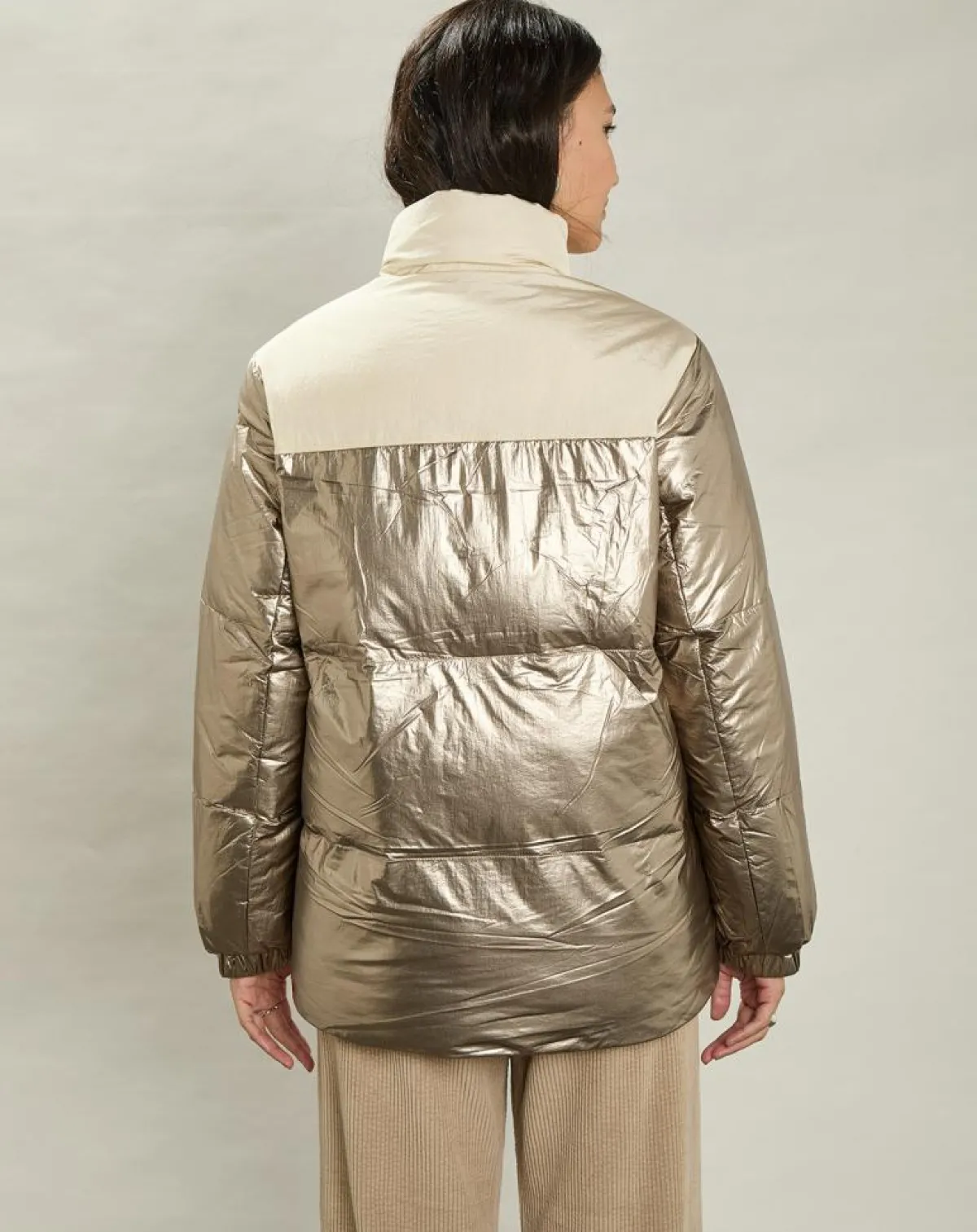 Hartford Manteaux|Doudoune Volfy Foil écru/bronze