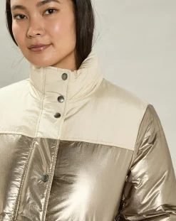 Hartford Manteaux|Doudoune Volfy Foil écru/bronze