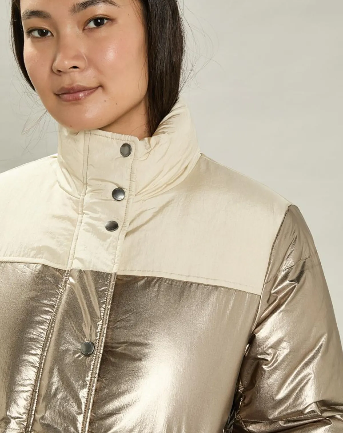 Hartford Manteaux|Doudoune Volfy Foil écru/bronze