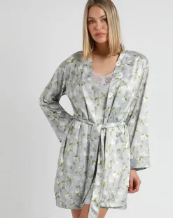 Admas Lingerie, Nuit|Déshabillé Garden gris/vert/blanc