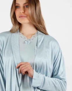 Mr Wonderful Lingerie, Nuit|Déshabillé Soft Secret bleu ciel