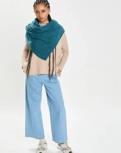 Cashmere Tribu Echarpes, Foulards|Echarpe 100% Cachemire Cascade heathered teal