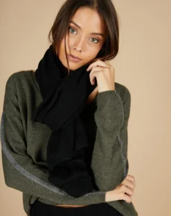 Cashmere Tribu Echarpes, Foulards|Echarpe 100% Cachemire Cascade noire - 200x70 cm
