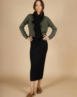 Cashmere Tribu Echarpes, Foulards|Echarpe 100% Cachemire Cascade noire - 200x70 cm