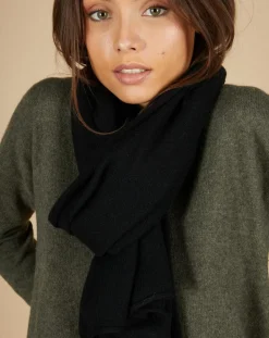 Cashmere Tribu Echarpes, Foulards|Echarpe 100% Cachemire Cascade noire - 200x70 cm