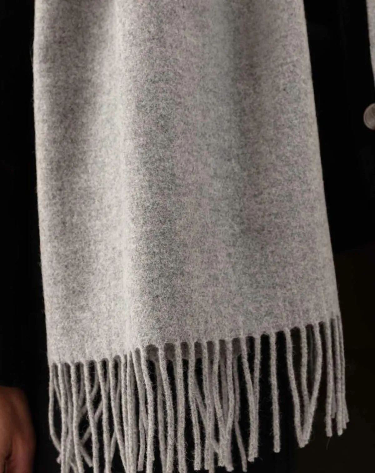 Indies Echarpes, Foulards|Echarpe 100% Laine Sandra gris chiné - 160x54x10 cm