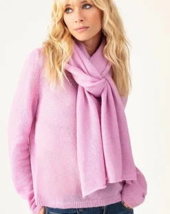 Indies Echarpes, Foulards|Echarpe en Kidmohair & Laine Lisam lilas - 50x90 cm