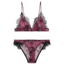 Wild Lingerie, Nuit|Ensemble soutien-gorge & culotte en Soie mélangée Vesta berry