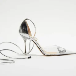 Mach & Mach Escarpins|Escarpins à Strass Lizzy argentés - Talon 9,5 cm