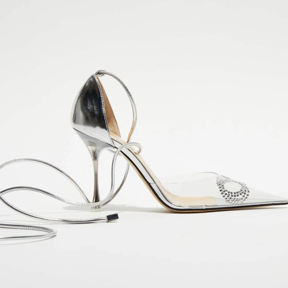 Mach & Mach Escarpins|Escarpins à Strass Lizzy argentés - Talon 9,5 cm