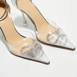 Mach & Mach Escarpins|Escarpins à Strass Lizzy argentés - Talon 9,5 cm