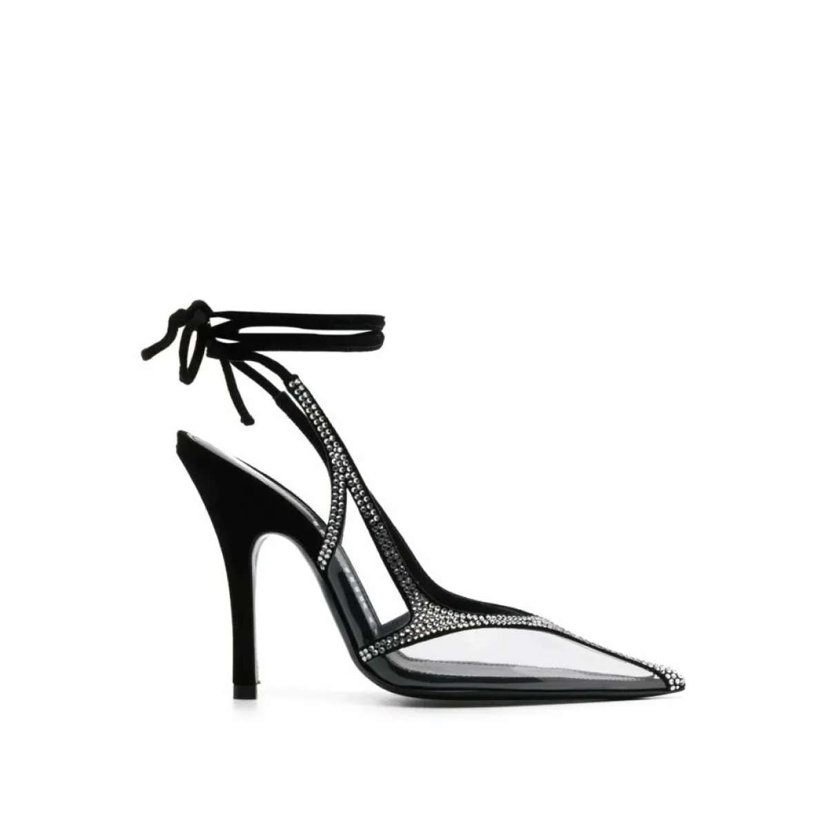 The Attico Escarpins|Escarpins chromés à bride arrière noirs