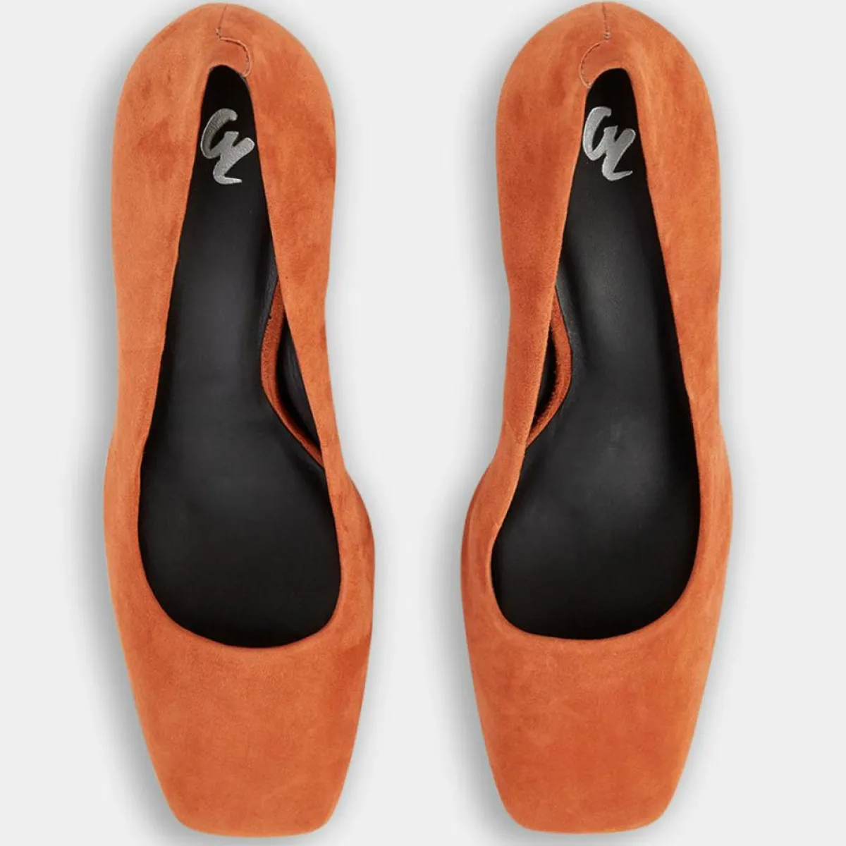 Galeries Lafayette Escarpins|Escarpins en Cuir bi-matière orange brique - Talon 8,5 cm
