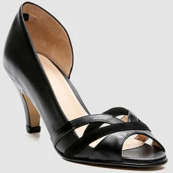 Cosmoparis Escarpins|Escarpins en Cuir et Velours de Cuir Laveda noirs - Talon 7 cm