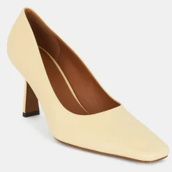 Neous Escarpins|Escarpins en Cuir jaune pâle - Talon 7.5 cm