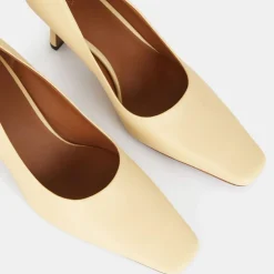 Neous Escarpins|Escarpins en Cuir jaune pâle - Talon 7.5 cm