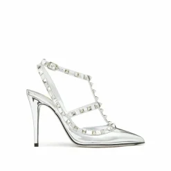 Valentino Garavani Escarpins|Escarpins en cuir Rockstud argentés