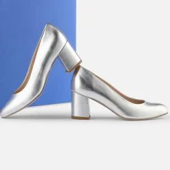 Cosmoparis Escarpins|Escarpins en Cuir Wougy argentés - Talon 6 cm