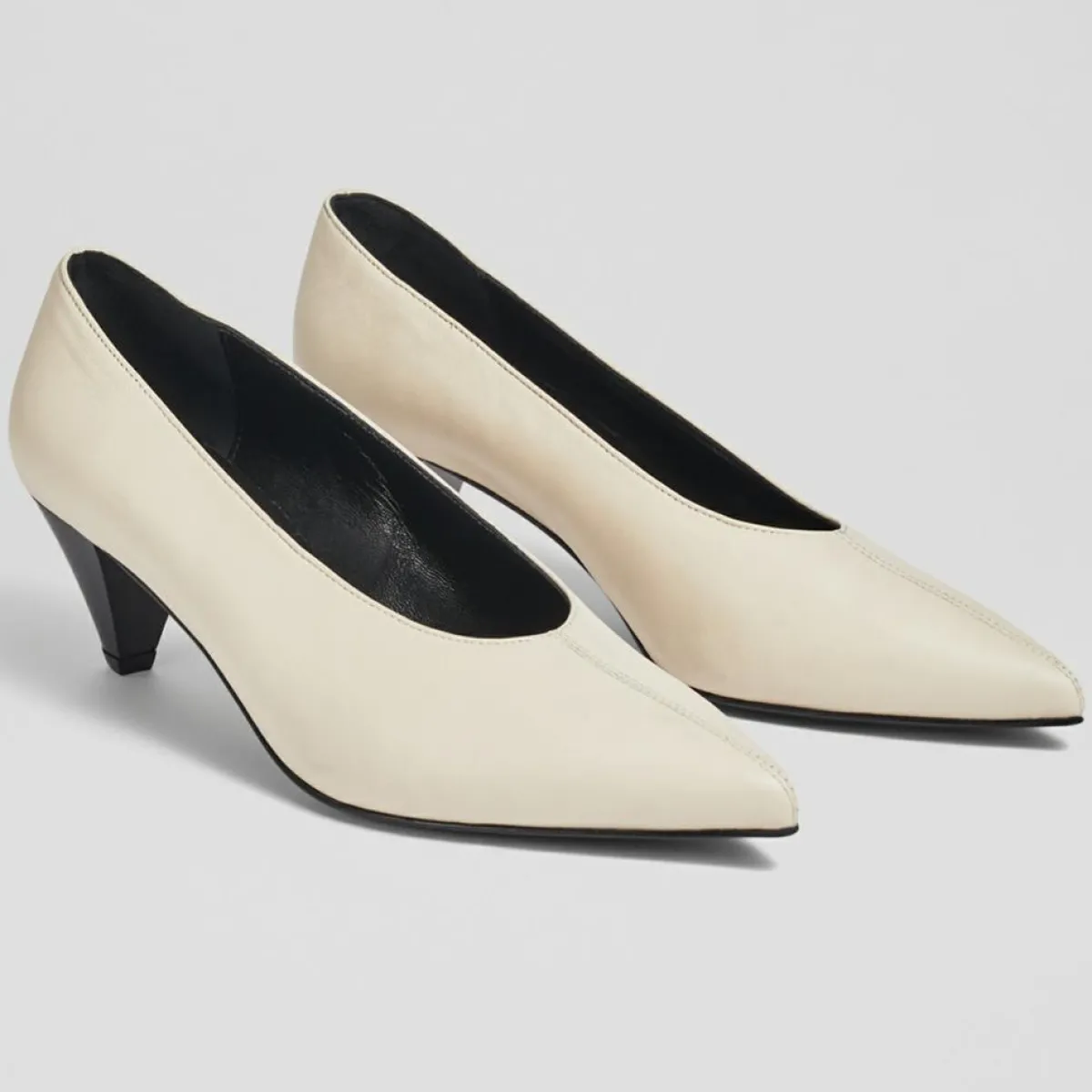 L.K. Bennett Escarpins|Escarpins en Cuir Zayla écrus - Talon 5 cm