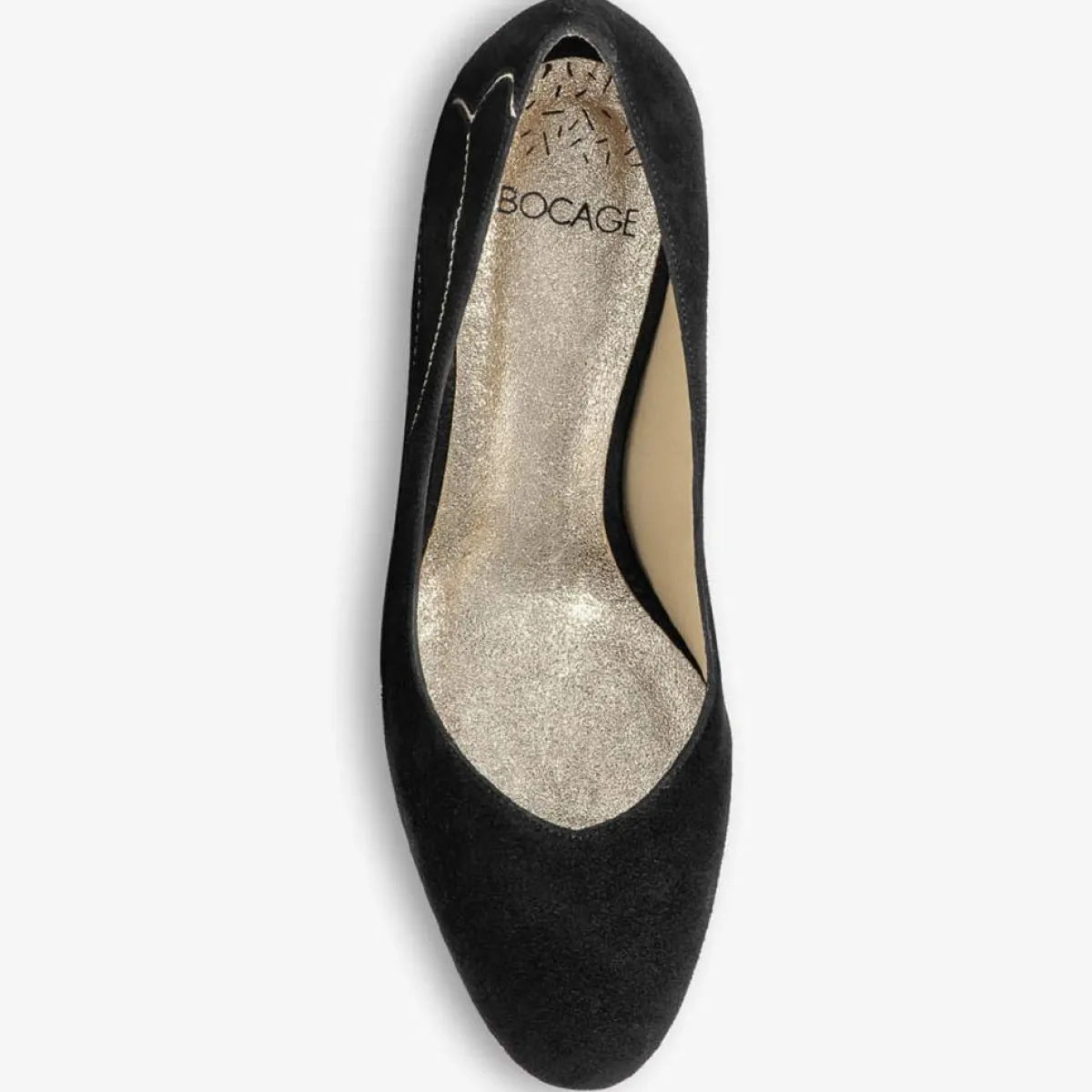 Bocage Escarpins|Escarpins en Velours de Cuir Irlande noirs - Talon 5 cm