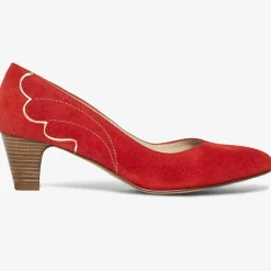 Bocage Escarpins|Escarpins en Velours de Cuir Irlande rouges - Talon 5 cm