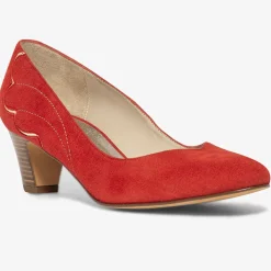 Bocage Escarpins|Escarpins en Velours de Cuir Irlande rouges - Talon 5 cm