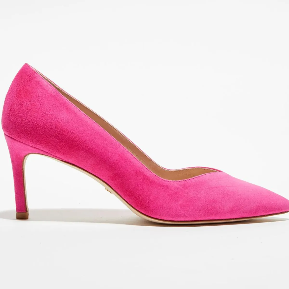 Stuart Weitzman Escarpins|Escarpins en Velours de Cuir Anny 70 fuchsia - Talon 7 cm