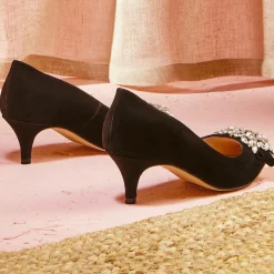 Cosmoparis Escarpins|Escarpins en Velours de Cuir Memia noirs - Talon 6 cm