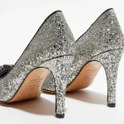 Cosmoparis Escarpins|Escarpins Manifik à paillettes argentés - Talon 9 cm