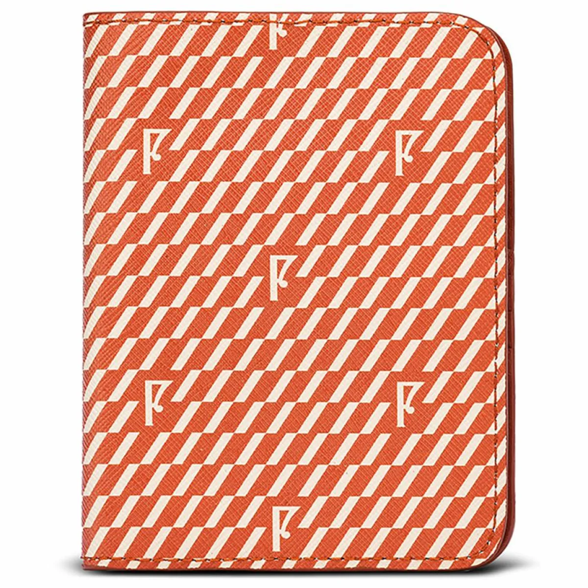 Maison Faret Pochettes|Etui passeport en Toile enduite orange - 14x10x2 cm
