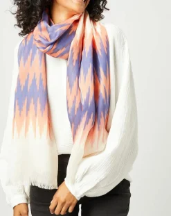 Petrusse Echarpes, Foulards|Foulard en Coton & Soie Voyage corail - 55x200 cm