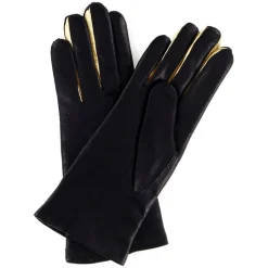 Maison Fabre Gants, Moufles|Gants en Cuir d'Agneau doublure Laine Heritage Valois bleu nuit
