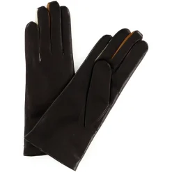 Maison Fabre Gants, Moufles|Gants en Cuir d'Agneau doublure Laine Heritage Valois bruns