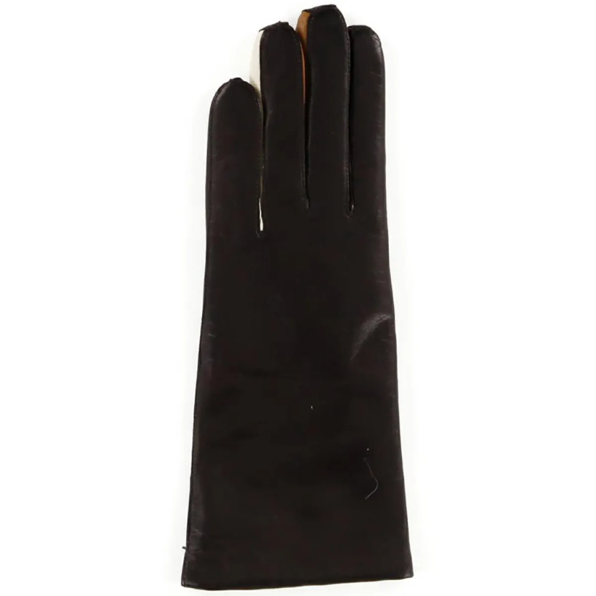 Maison Fabre Gants, Moufles|Gants en Cuir d'Agneau doublure Laine Heritage Valois bruns