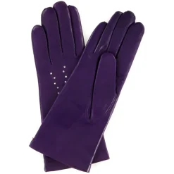 Maison Fabre Gants, Moufles|Gants en Cuir d'Agneau doublure Laine Theresa violets