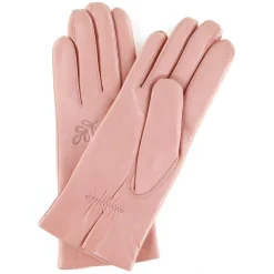 Maison Fabre Gants, Moufles|Gants en Cuir d'Agneau doublure Laine Sana péoni rose
