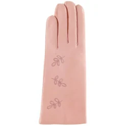 Maison Fabre Gants, Moufles|Gants en Cuir d'Agneau doublure Laine Sana péoni rose