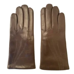 Maison Fabre Gants, Moufles|Gants en Cuir d'Agneau Waves taupe foncé