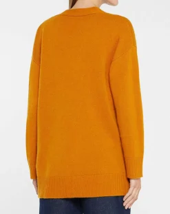 Galeries Lafayette Gilets Et Cardigans|Gilet 100% Cachemire Dira orange