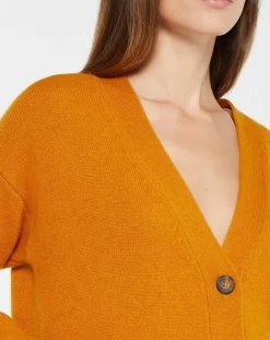 Galeries Lafayette Gilets Et Cardigans|Gilet 100% Cachemire Dira orange