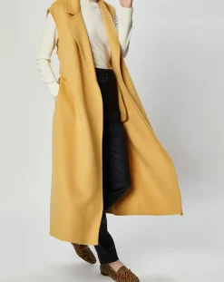 Lou Andrea Gilets Et Cardigans|Gilet 100% Laine Louanne sans manches ocre