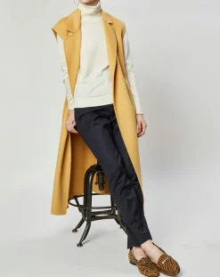 Lou Andrea Gilets Et Cardigans|Gilet 100% Laine Louanne sans manches ocre