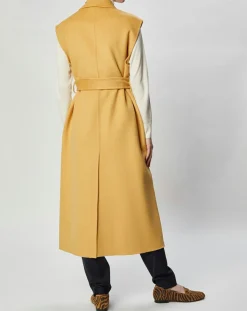 Lou Andrea Gilets Et Cardigans|Gilet 100% Laine Louanne sans manches ocre