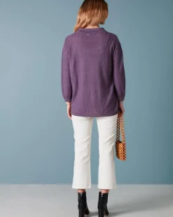 Bellerose Gilets Et Cardigans|Gilet 100% Lin Alin violet