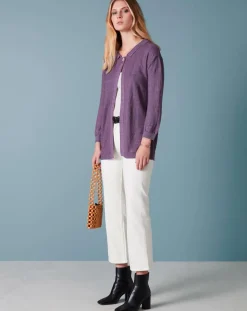 Bellerose Gilets Et Cardigans|Gilet 100% Lin Alin violet